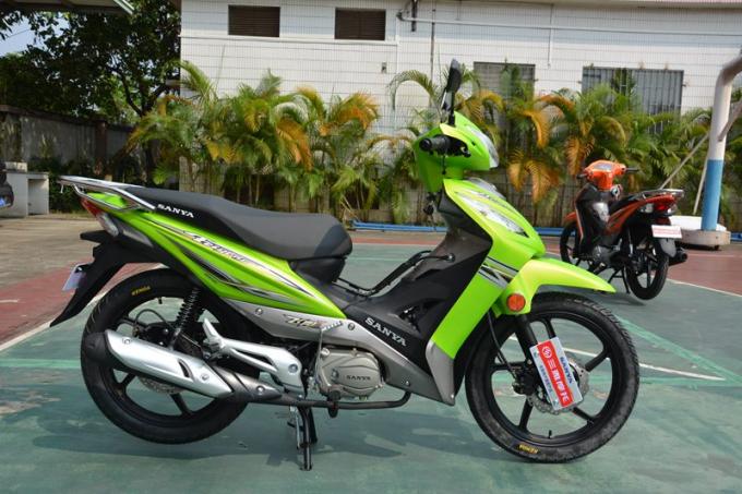 Green Color Cub Motorcycle , 4 Stroke Scooter Cub Disc / Drum Braking Mode